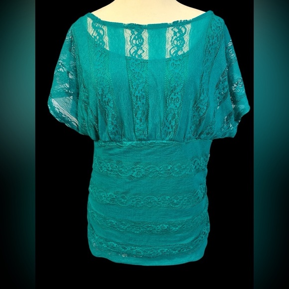 Tops - Elegant Teal Lace Top